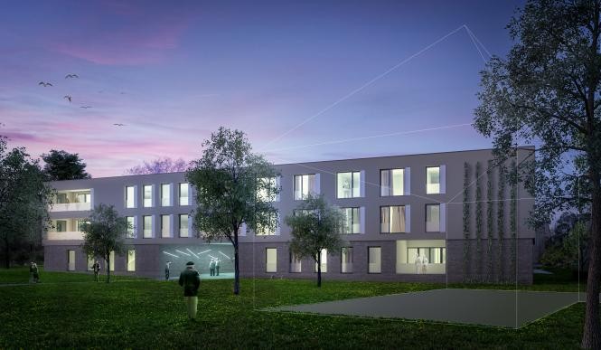 Pflegeheim bei Nacht